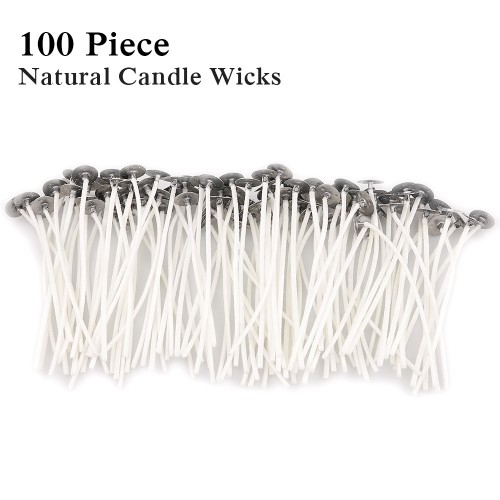 EricX Light 100 Piece Cotton Candle Wick,3.5 Pre-Waxed & Cotton Core,for  Candle Making